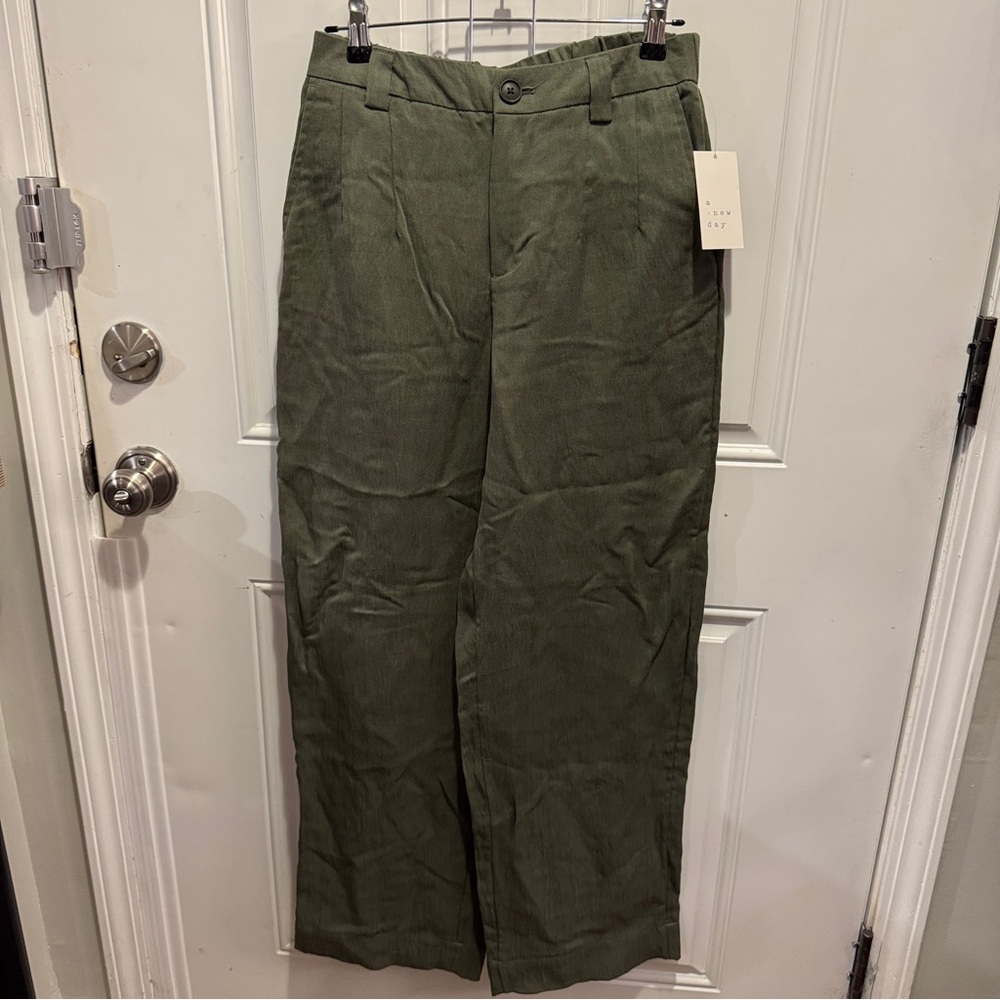 a new day Olive Green Cozy Trousers Lyocell Viscose Blend Pants Size 6